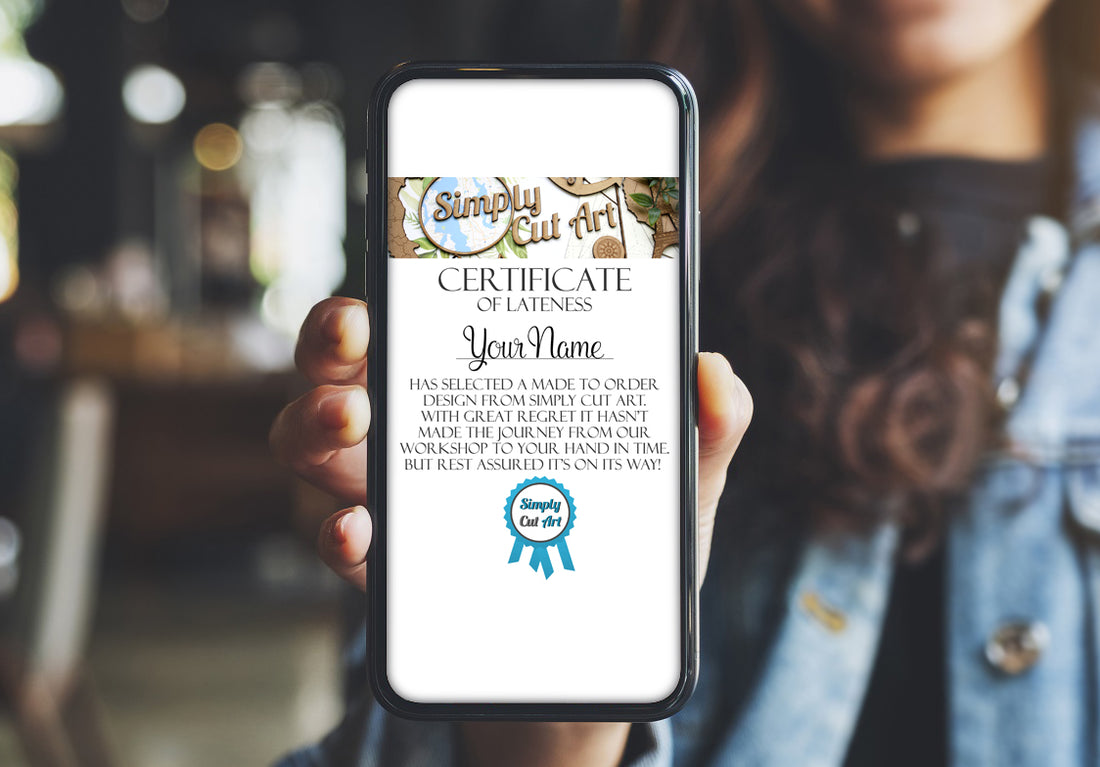 Artwork still in transit? Get a personalized Certificate of Lateness!