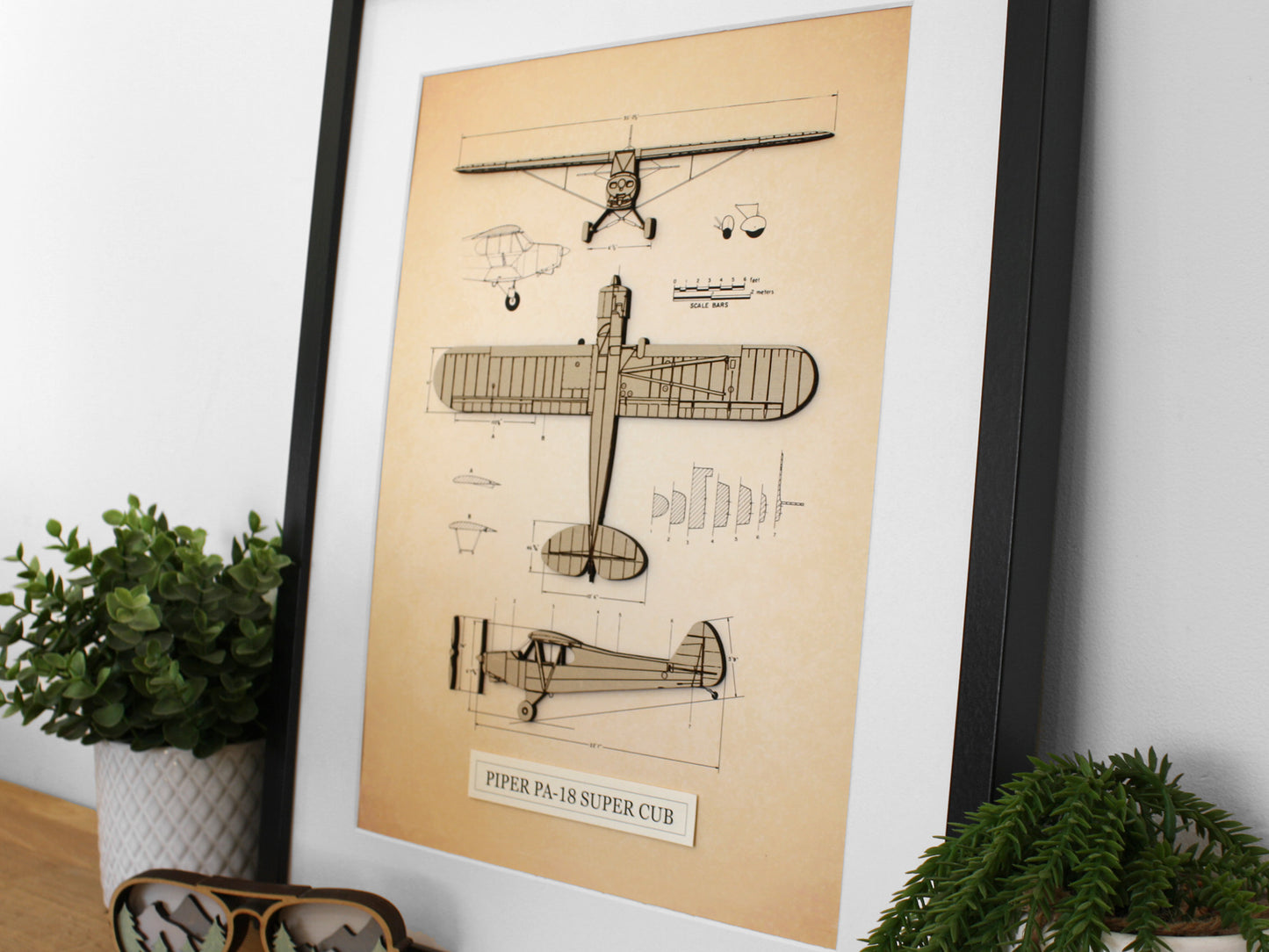 Piper PA-18 Super Cub Aviation Art - GROSS