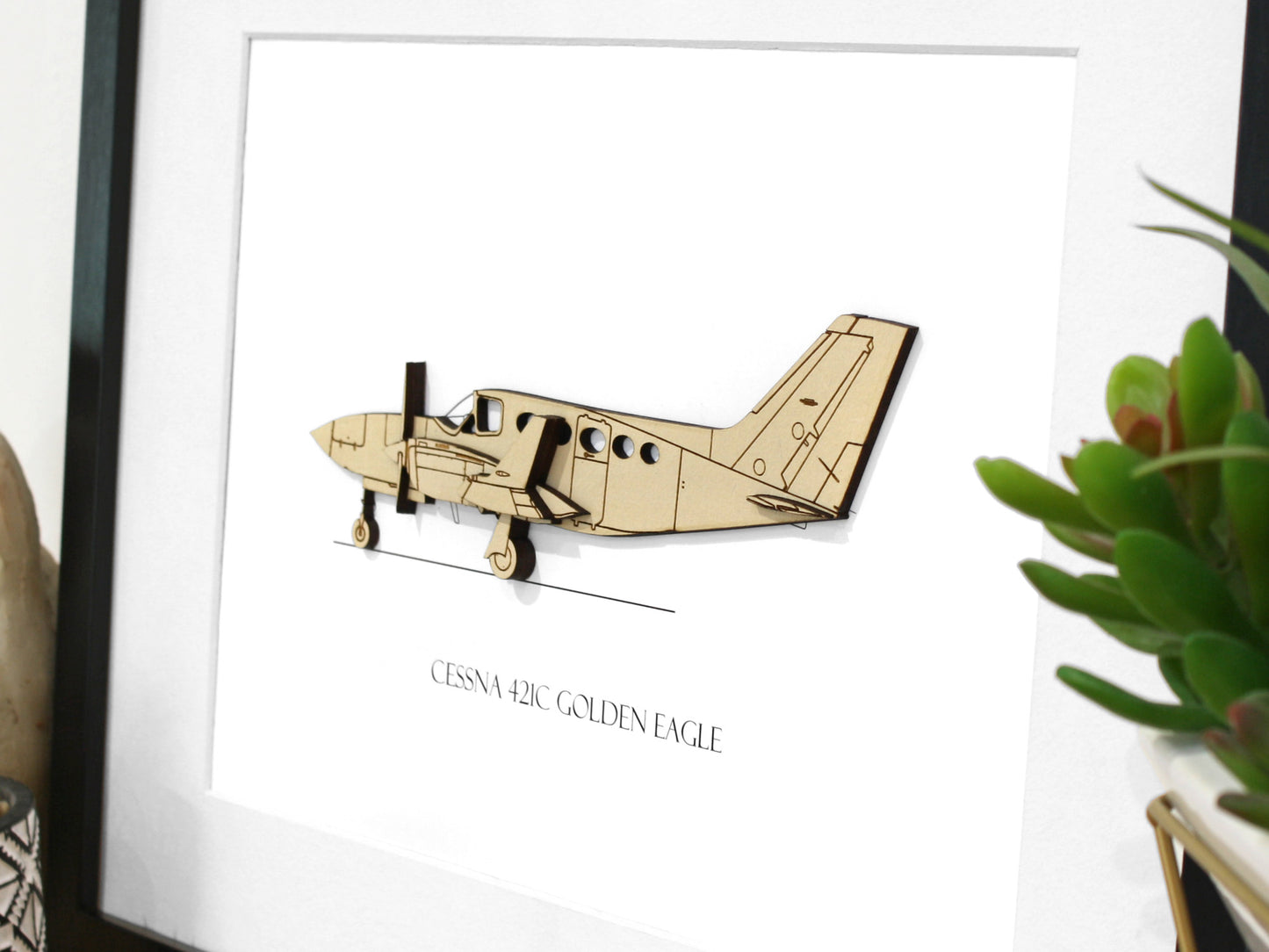 Cessna 421C Golden Eagle winglets aviation art