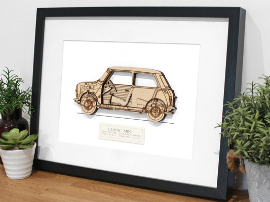 Mini car blueprint art