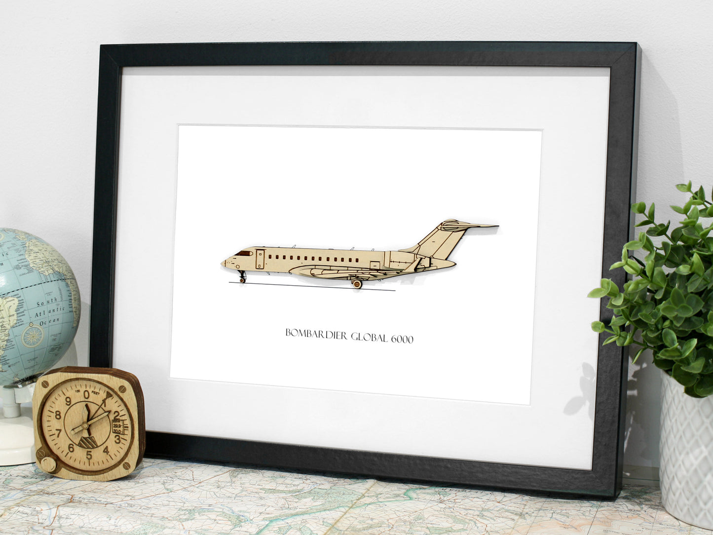 Bombardier Global 6000 aviation blueprint art