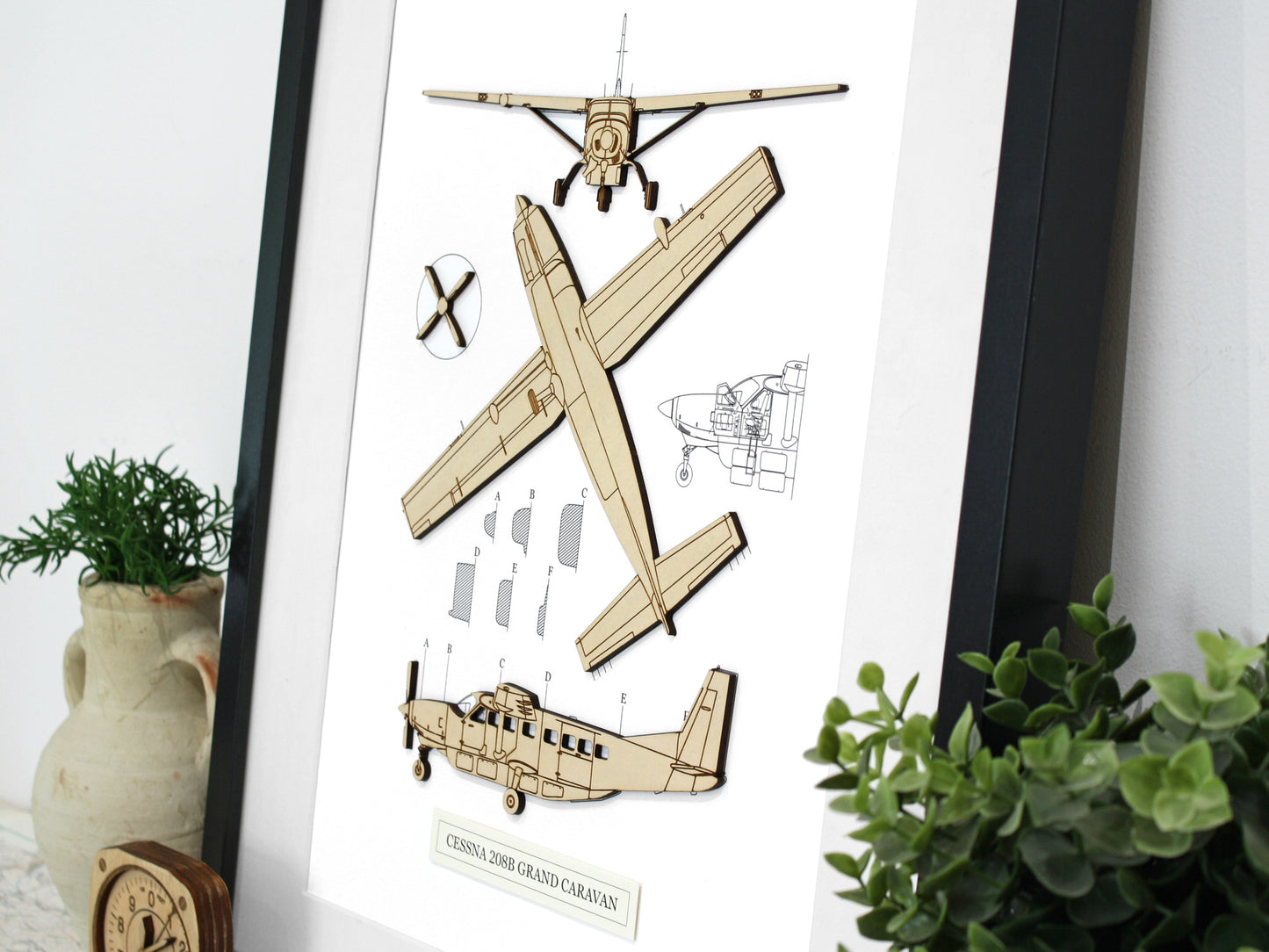 Cessna 208B Grand Caravan blueprint art