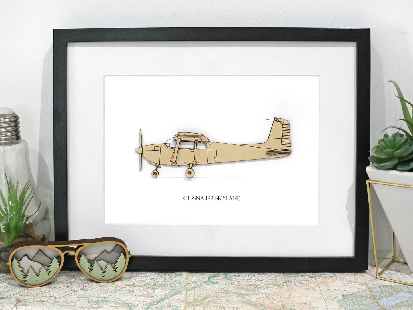 Cessna 182 straight tail aviation art