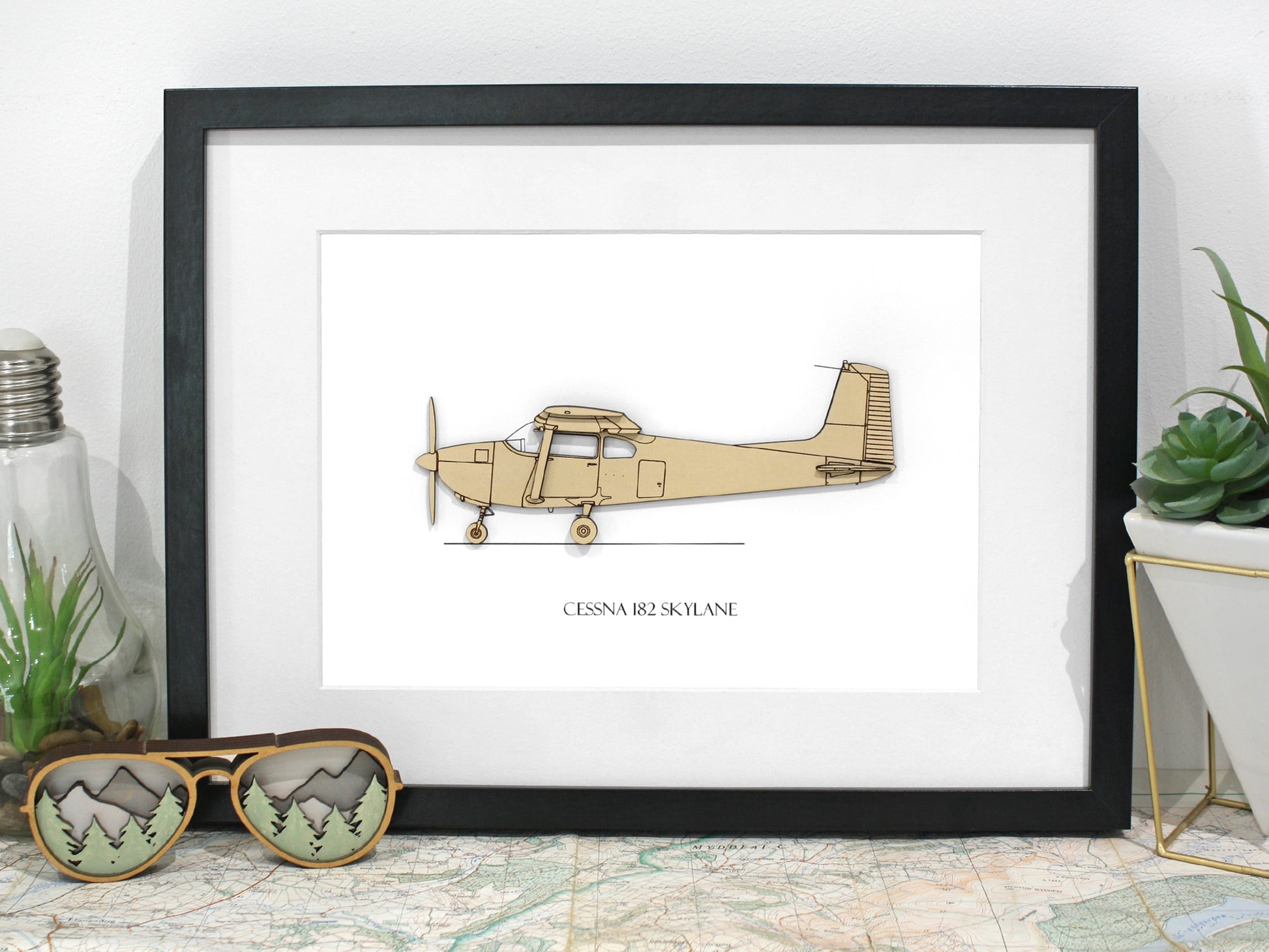 Cessna 182 straight tail aviation art