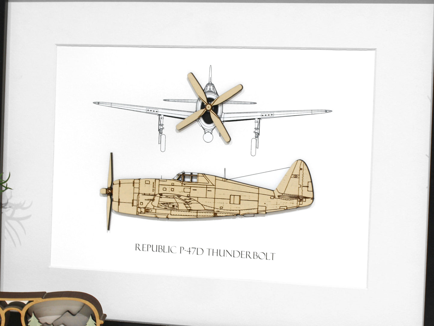 Republic P-47D Thunderbolt Razorback blueprint art