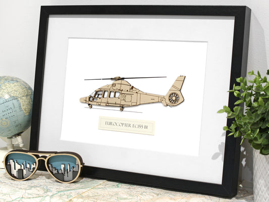 Eurocopter EC155 B1 helicopter blueprint art