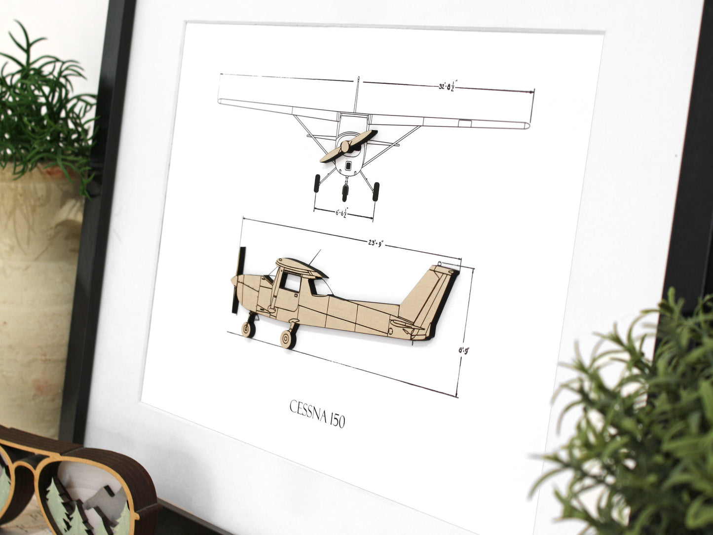 Cessna 150 blueprint art