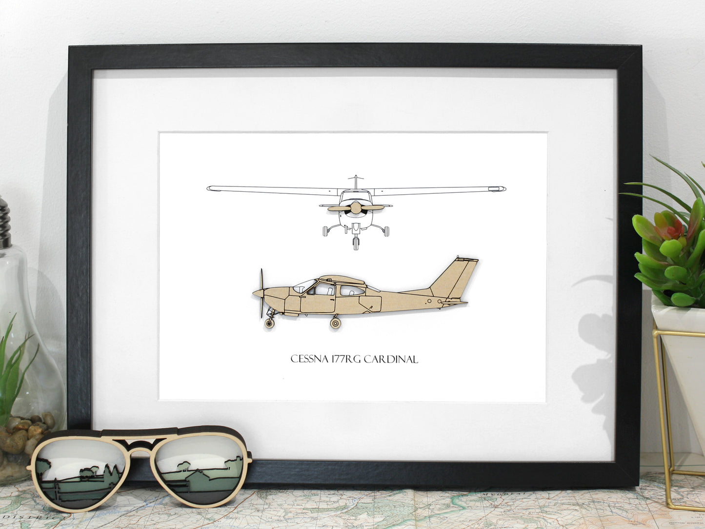 Cessna 177RG Blueprint Aviation Art