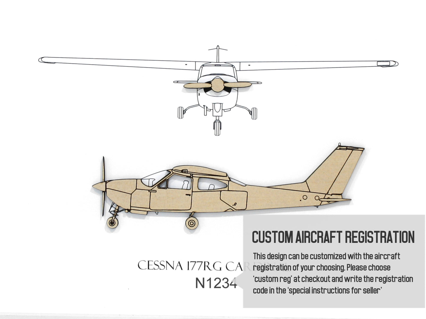 Cessna 177RG Blueprint Aviation Art