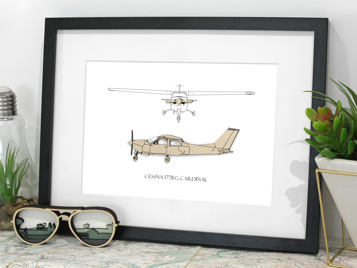 Cessna 177RG Blueprint Aviation Art