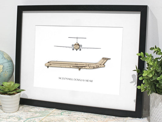 McDonnell Douglas MD-80 blueprint art