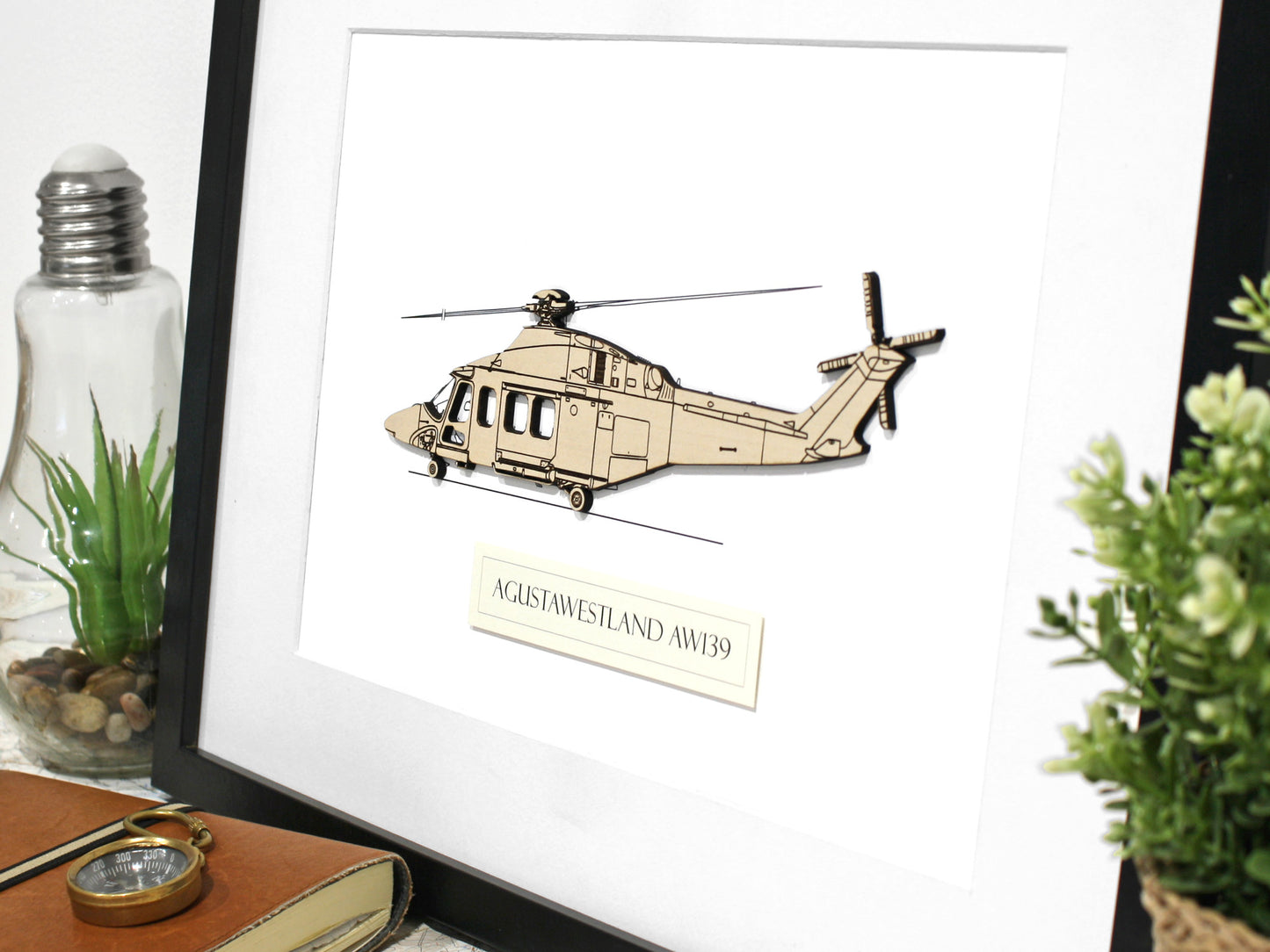 AW139 helicopter blueprint art