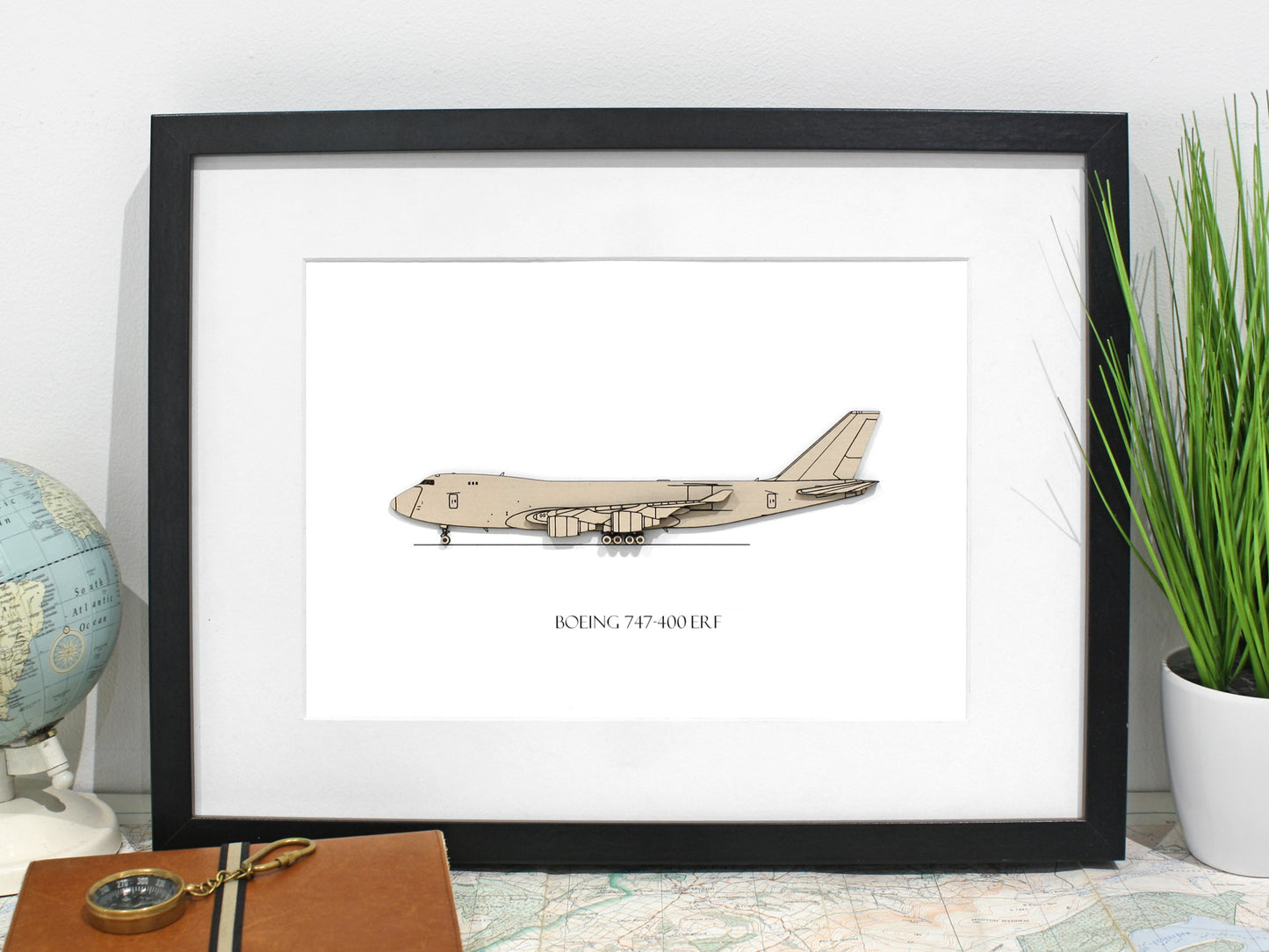 Boeing 747-400 ERF freighter aviation art