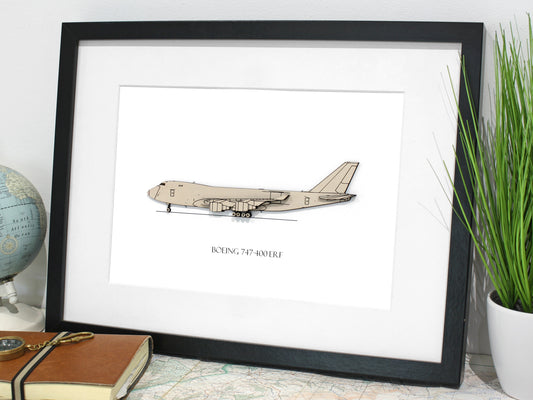 Boeing 747-400 ERF blueprint art