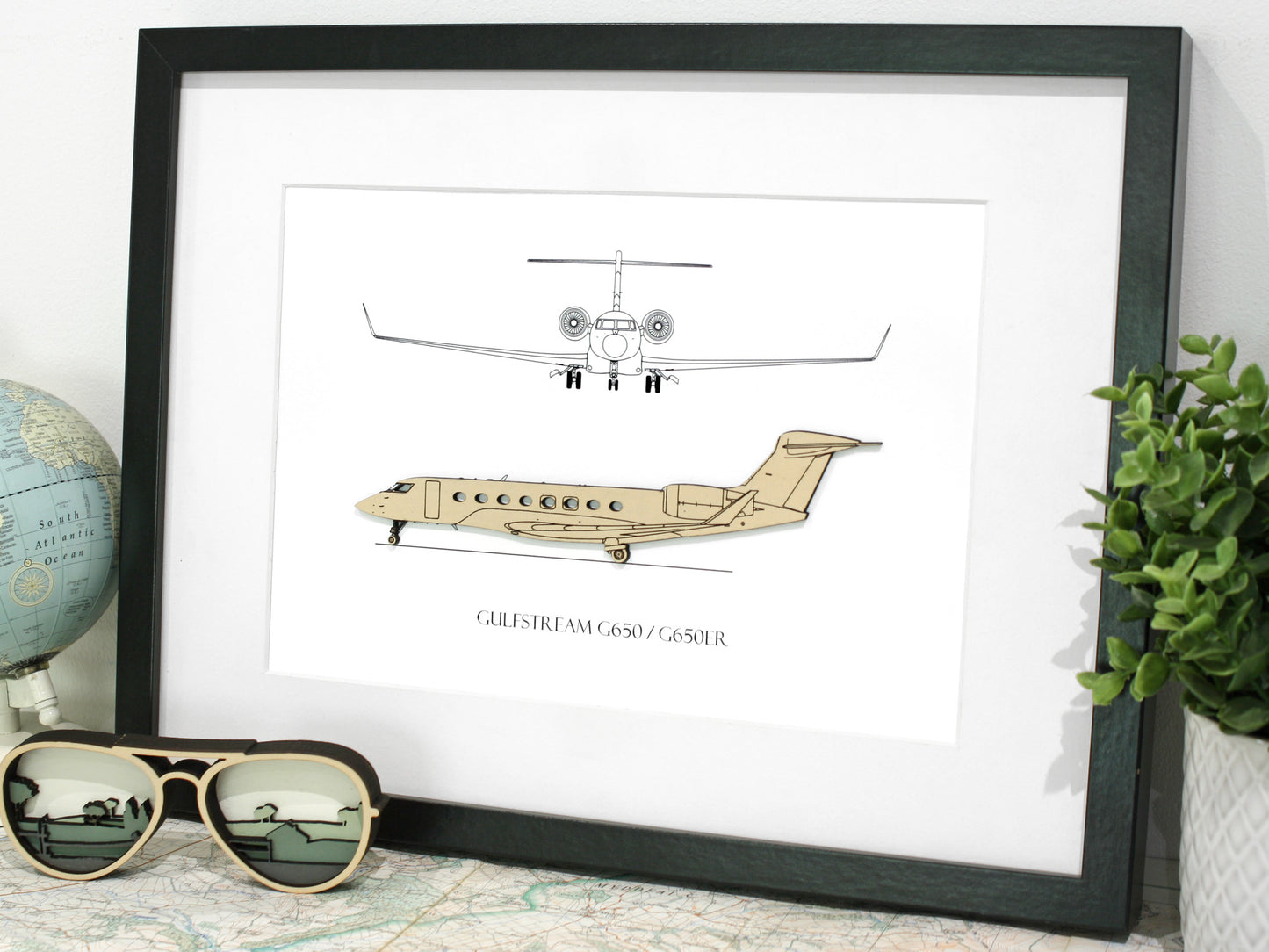 Gulfstream G650 aircraft blueprint art