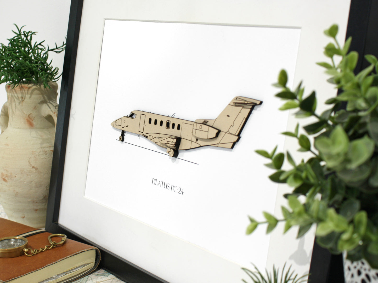 Pilatus PC-24 aircraft blueprint art