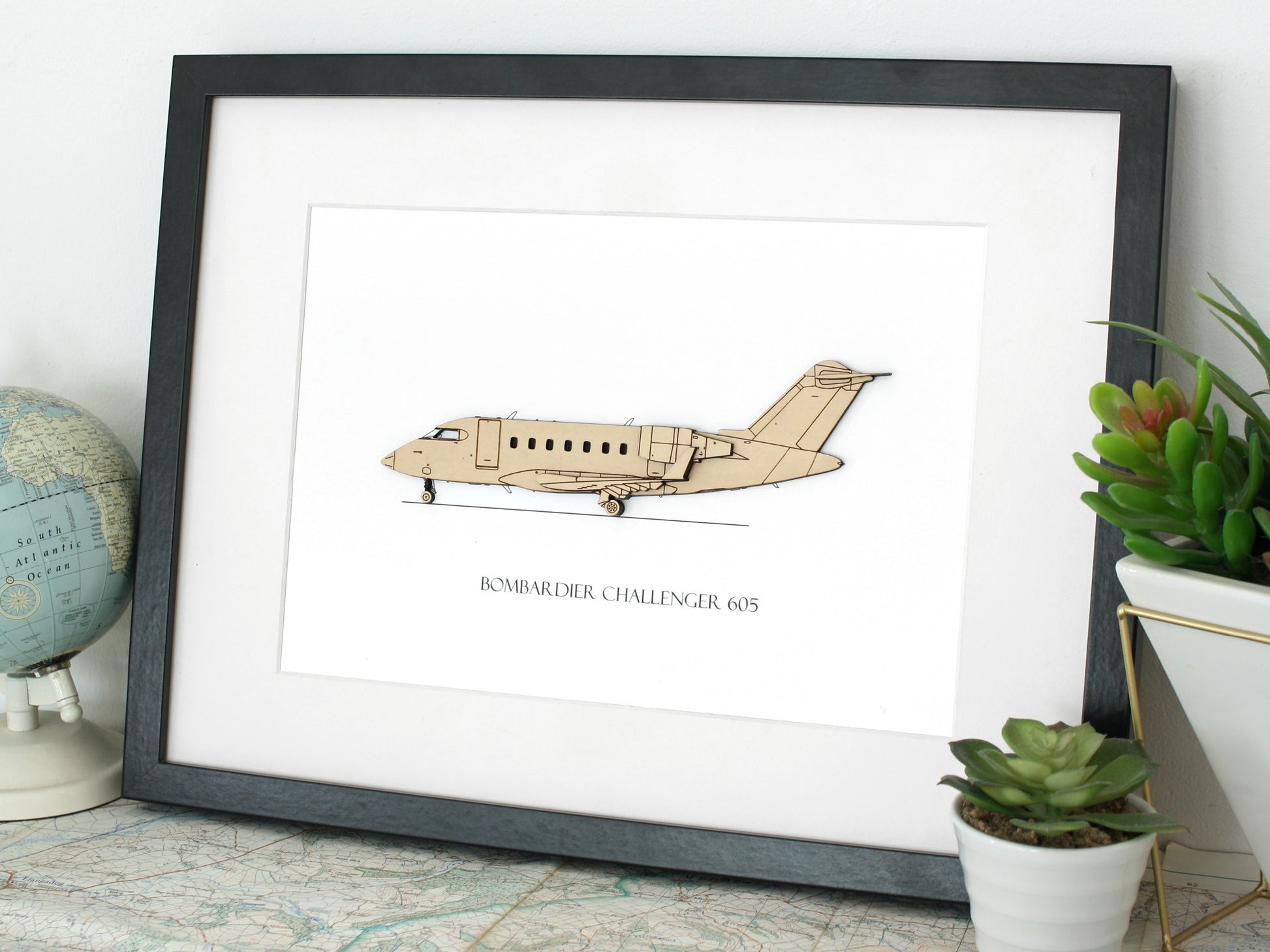 Bombardier Challenger 605 blueprint art
