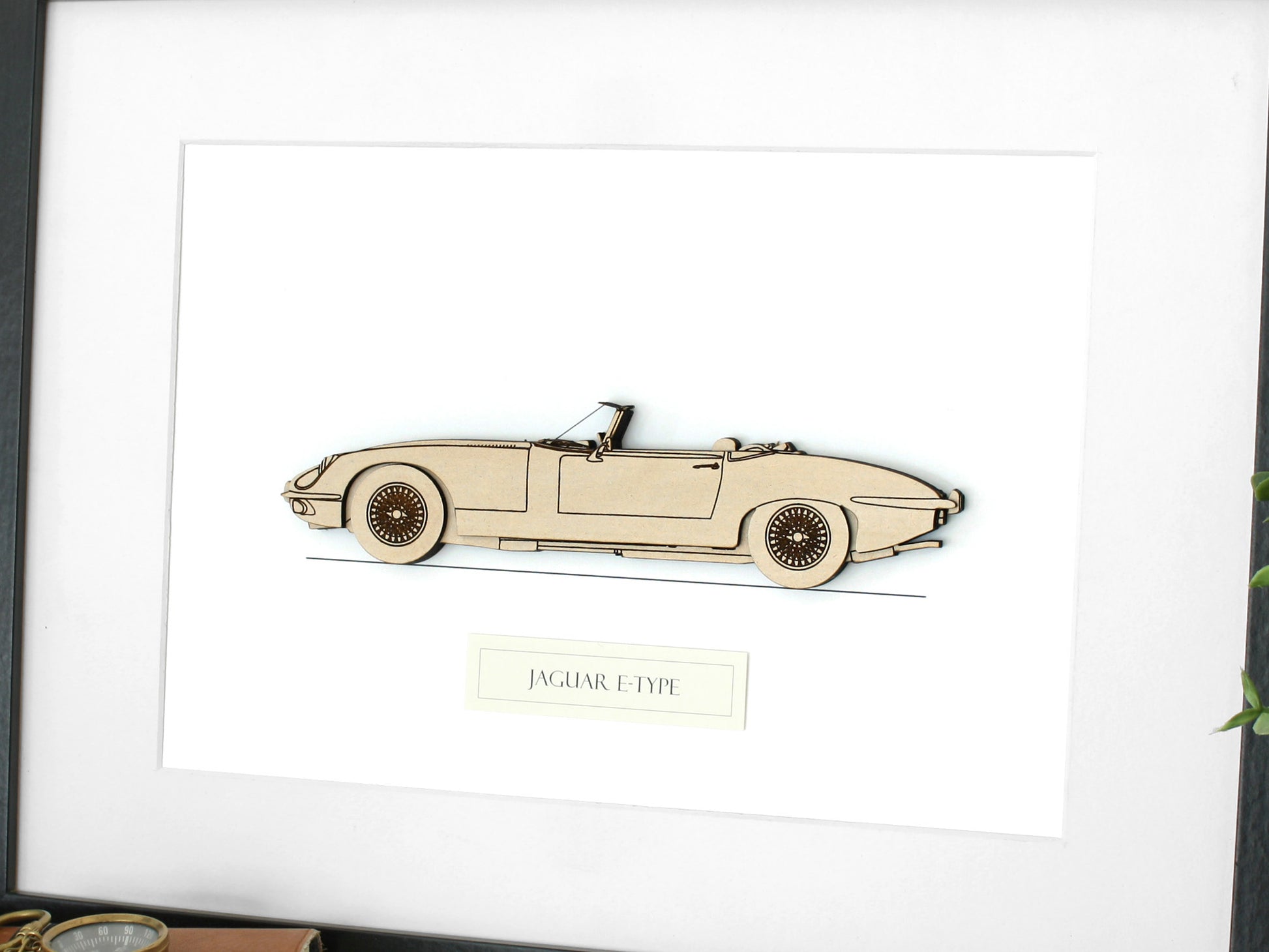 Jaguar E-Type blueprint art