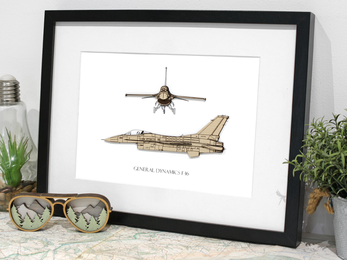 F-16 blueprint art