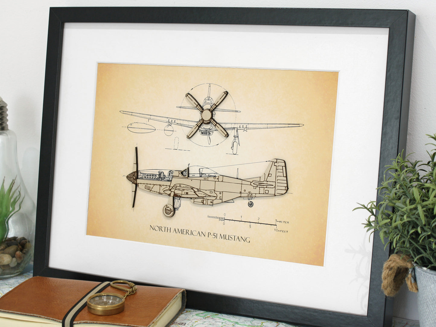 P-51 Mustang blueprint art
