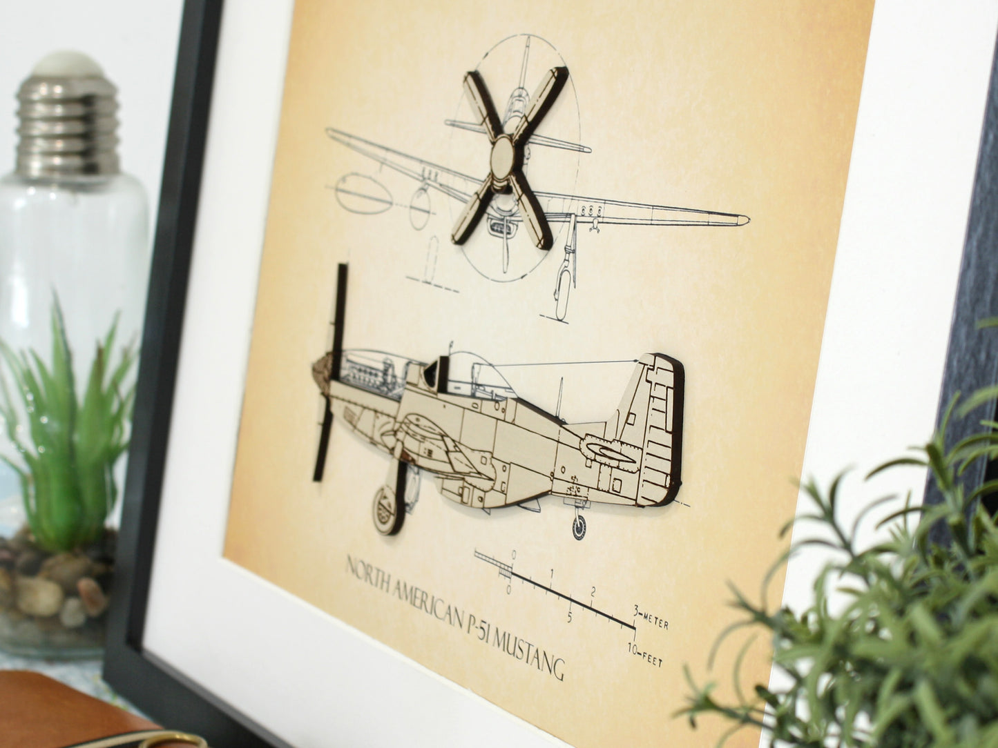P-51 Mustang blueprint art