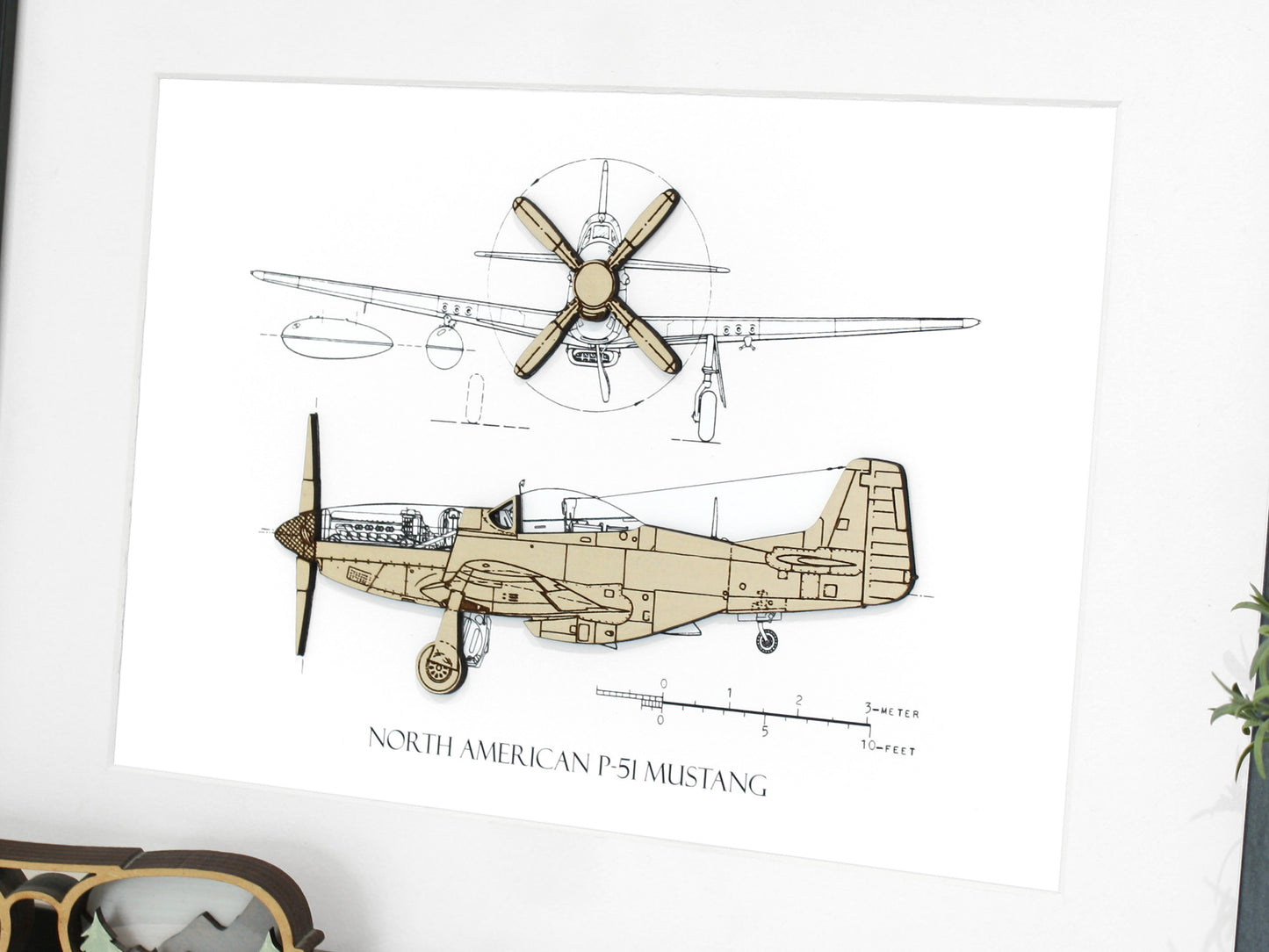P-51 Mustang blueprint artwork