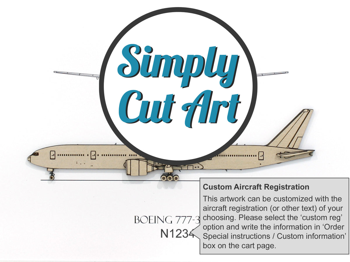 Boeing 777-300 Blueprint Aviation Art