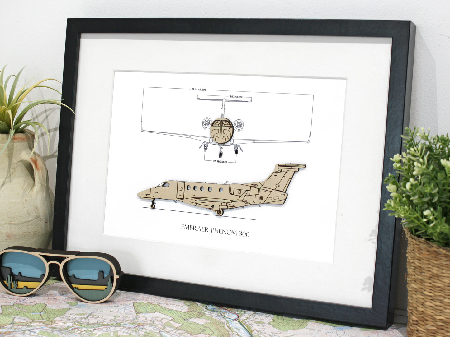 Embraer Phenom 300 blueprint art