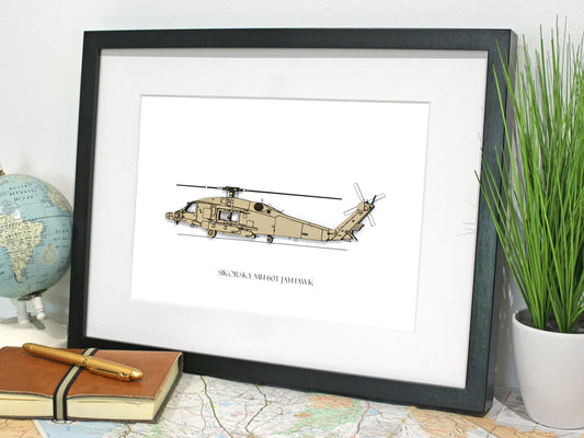 Sikorsky MH-60T Jayhawk helicopter blueprint art