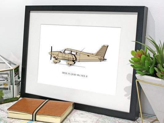 Piper PA-28-181 Archer II aviation art