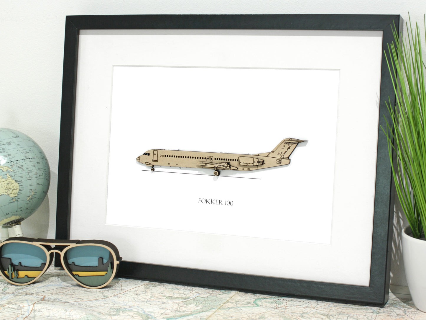 Fokker 100 aviation art