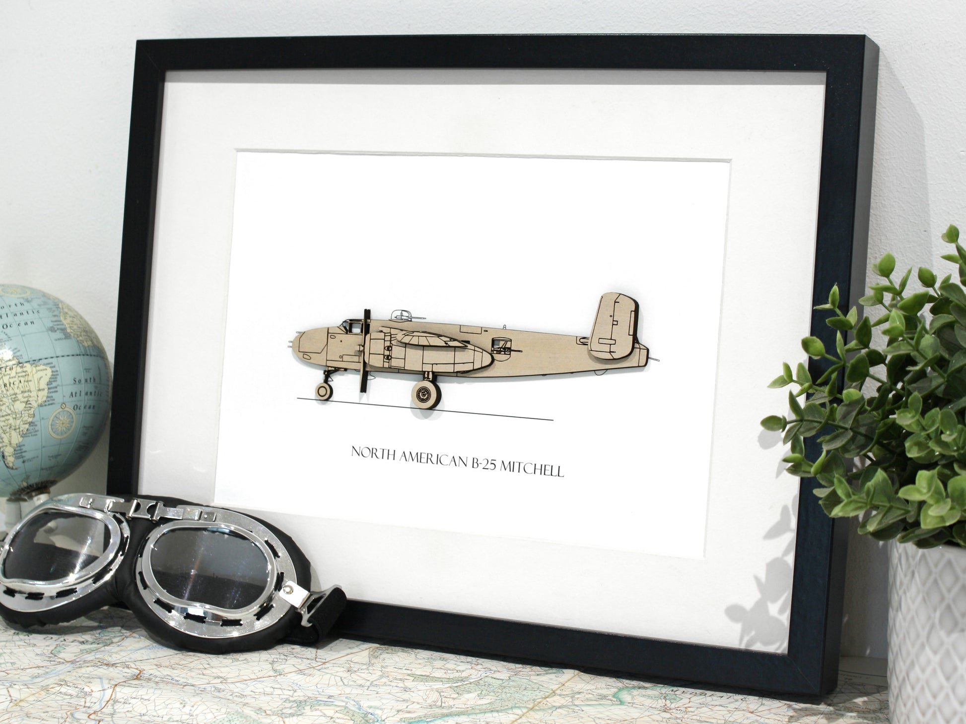 North American B-25 Mitchell blueprint art