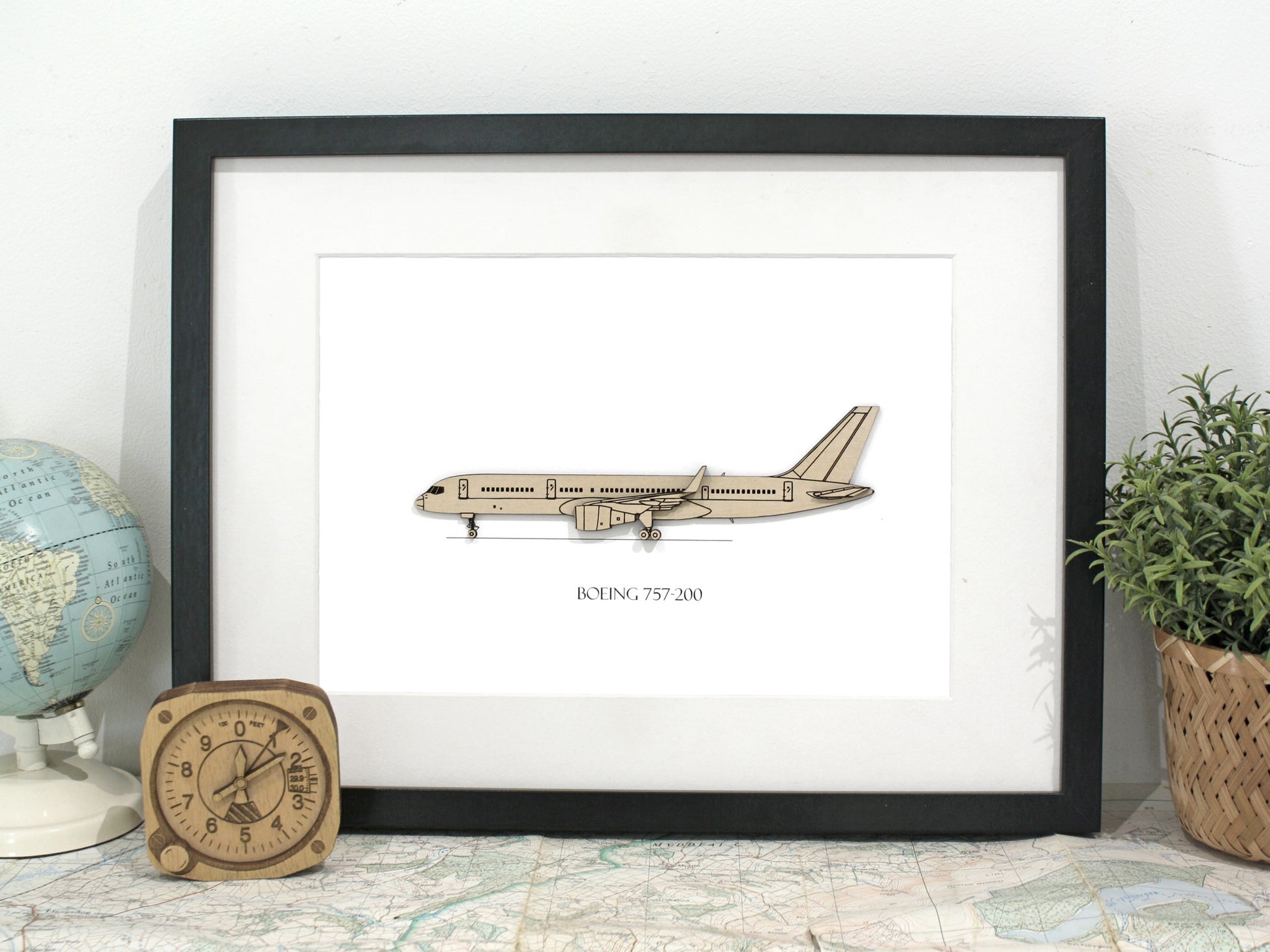 Boeing 757-200 blueprint art