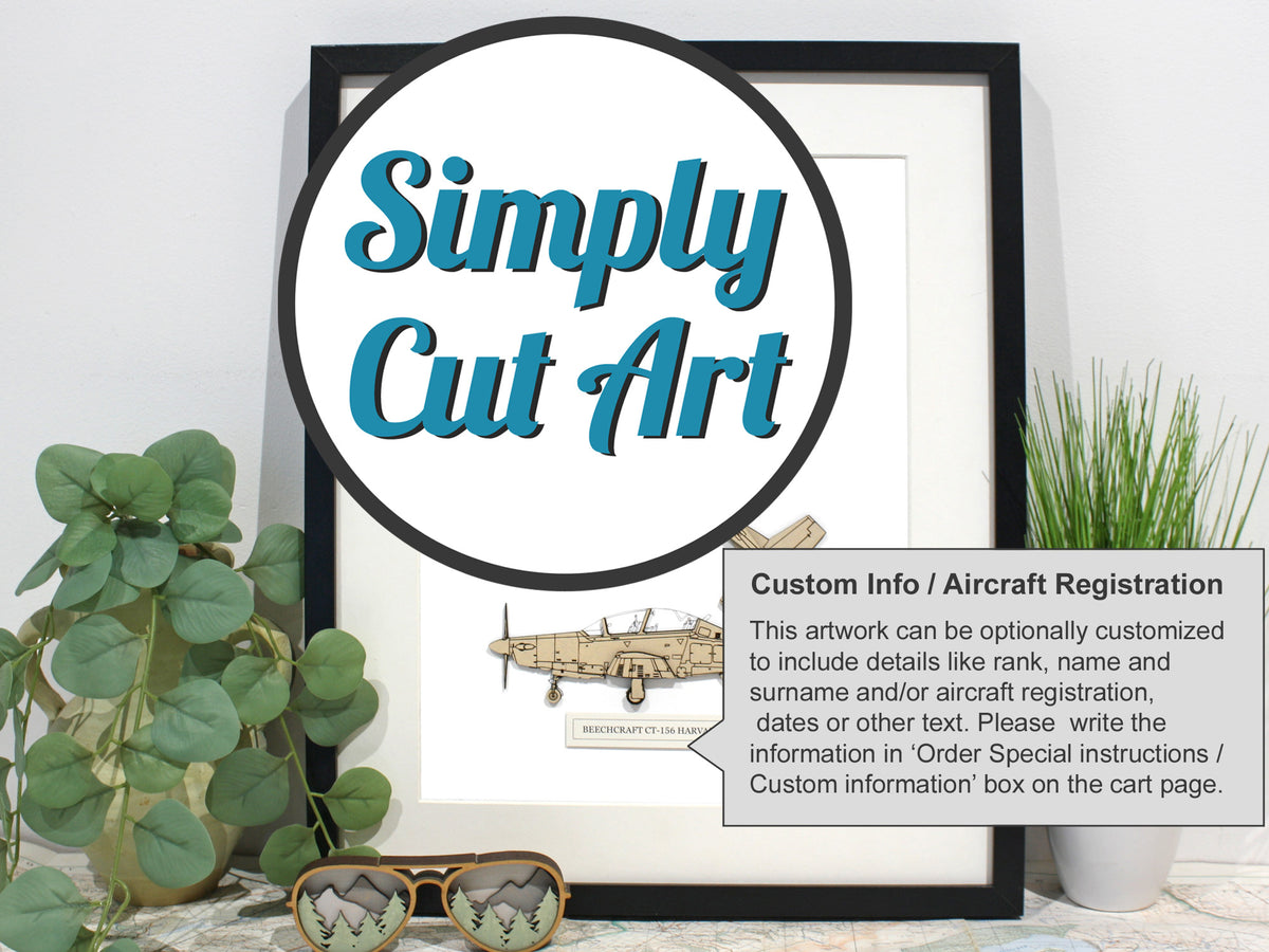 Beechcraft CT-156 Harvard II Blueprint Art - LARGE