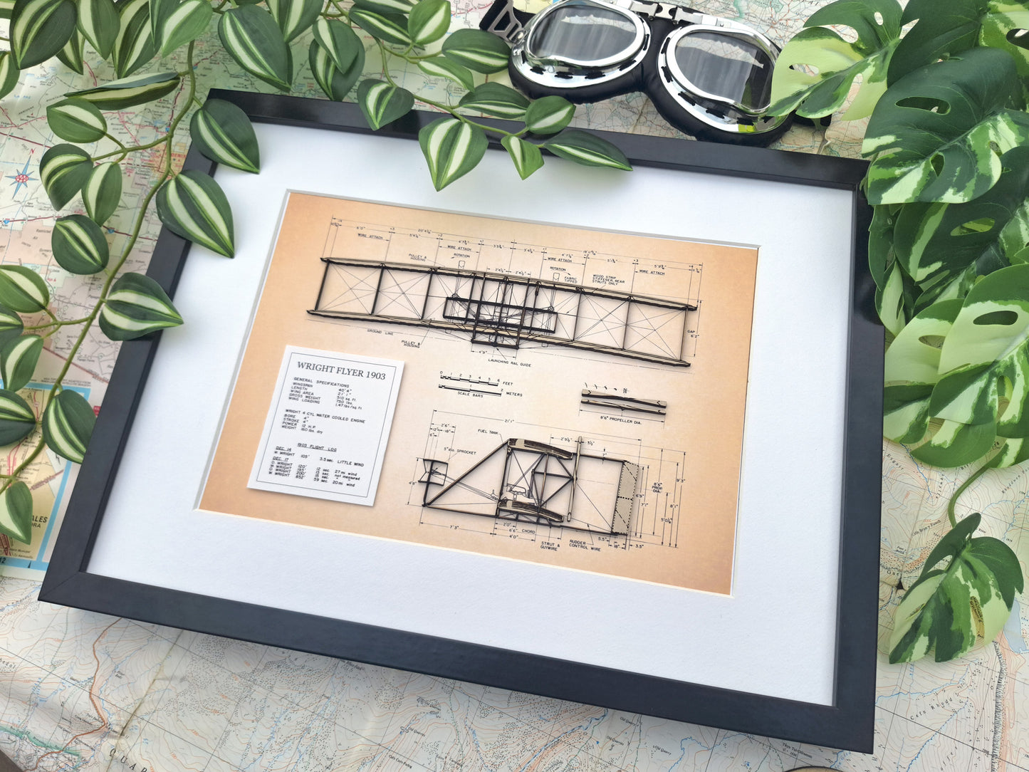 Wright Flyer blueprint art