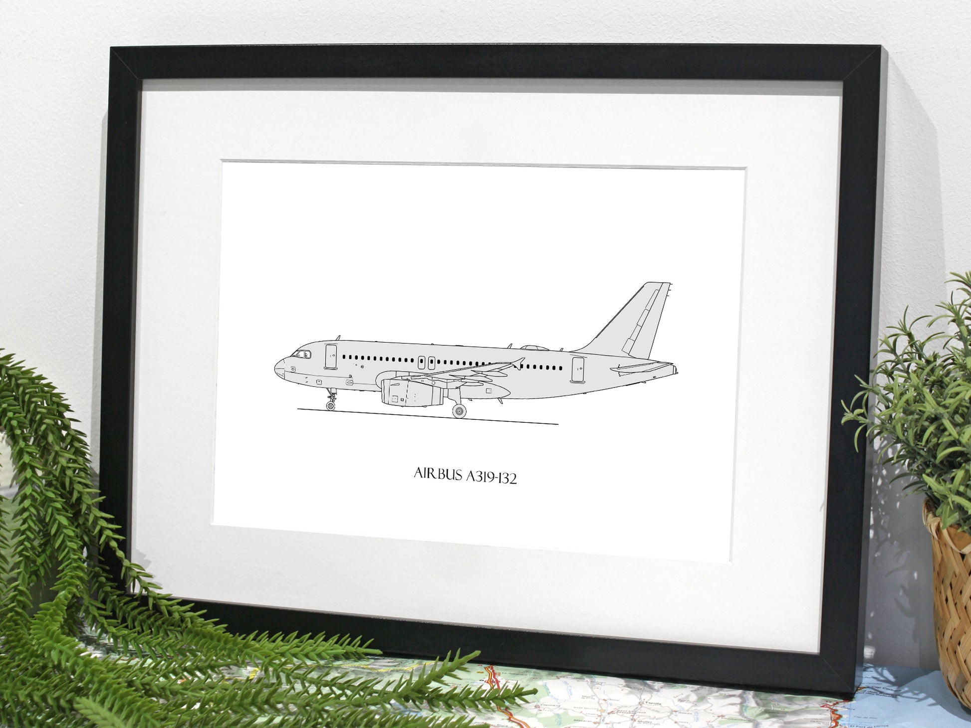 Airbus A319-132 aviation art