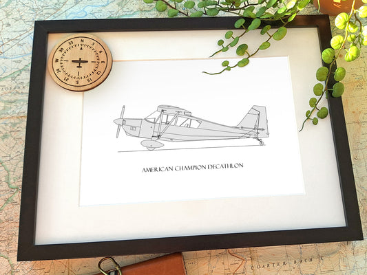 American Champion Decathlon blueprint art