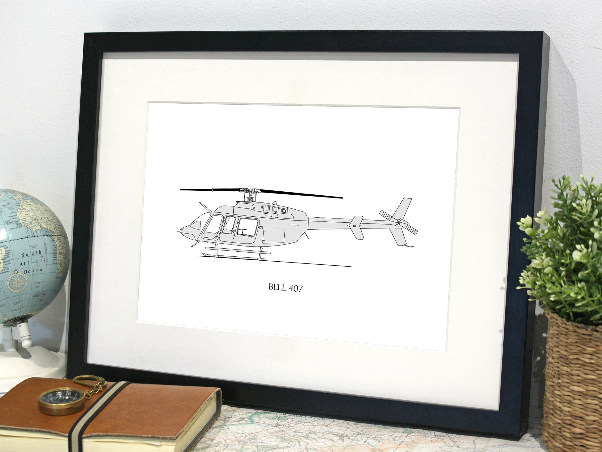 Bell 407 helicopter art