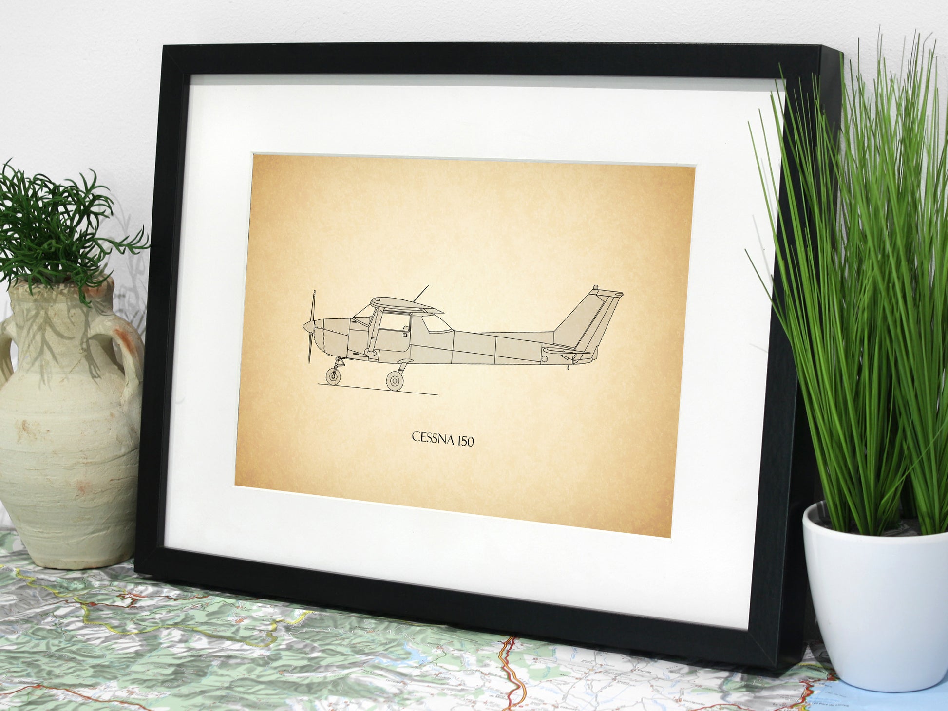 Cessna 150 blueprint art