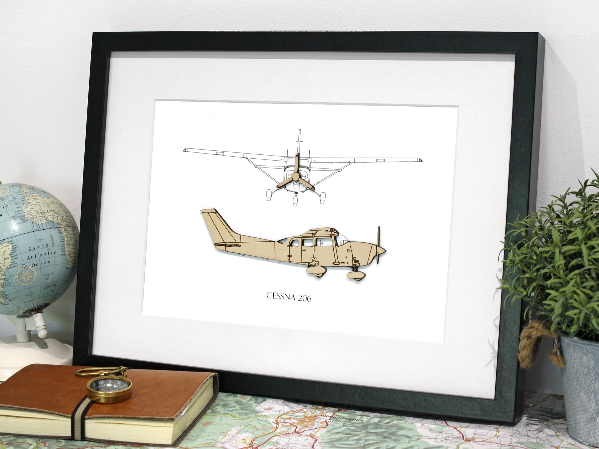 Cessna 206 blueprint art