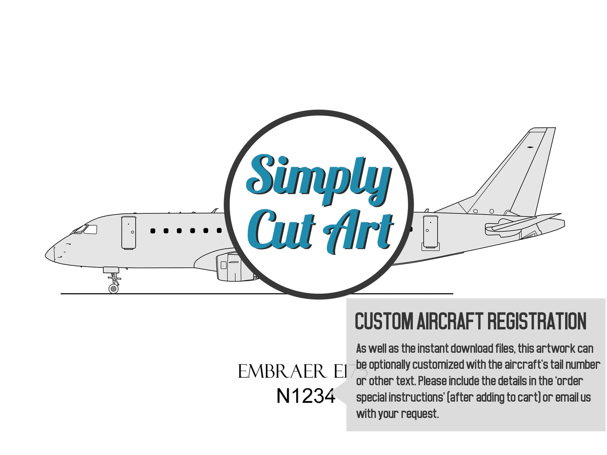 Embraer E175 custom aviation art