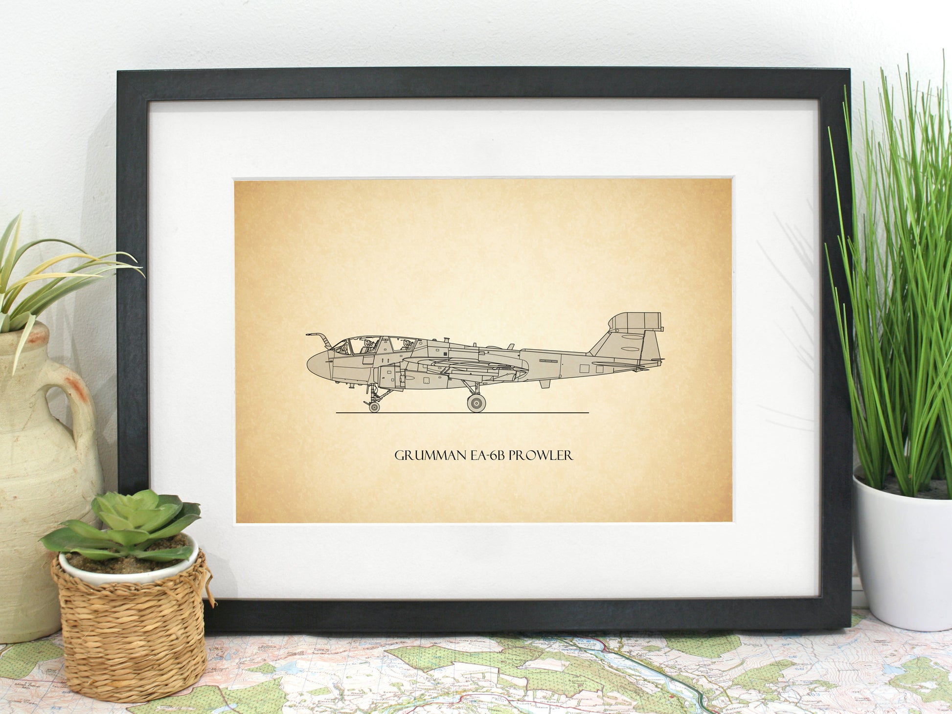 Grumman EA-6B Prowler blueprint art