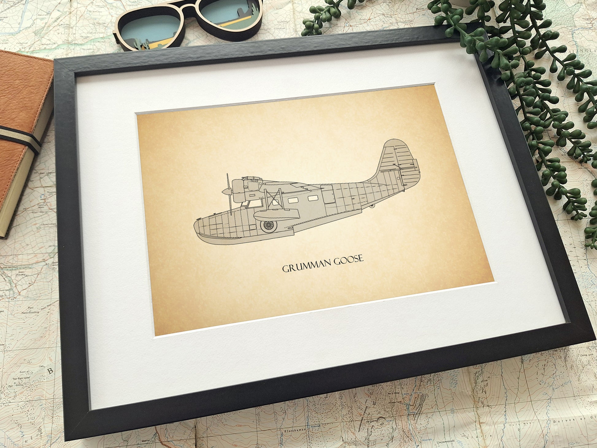 Grumman Goose blueprint art