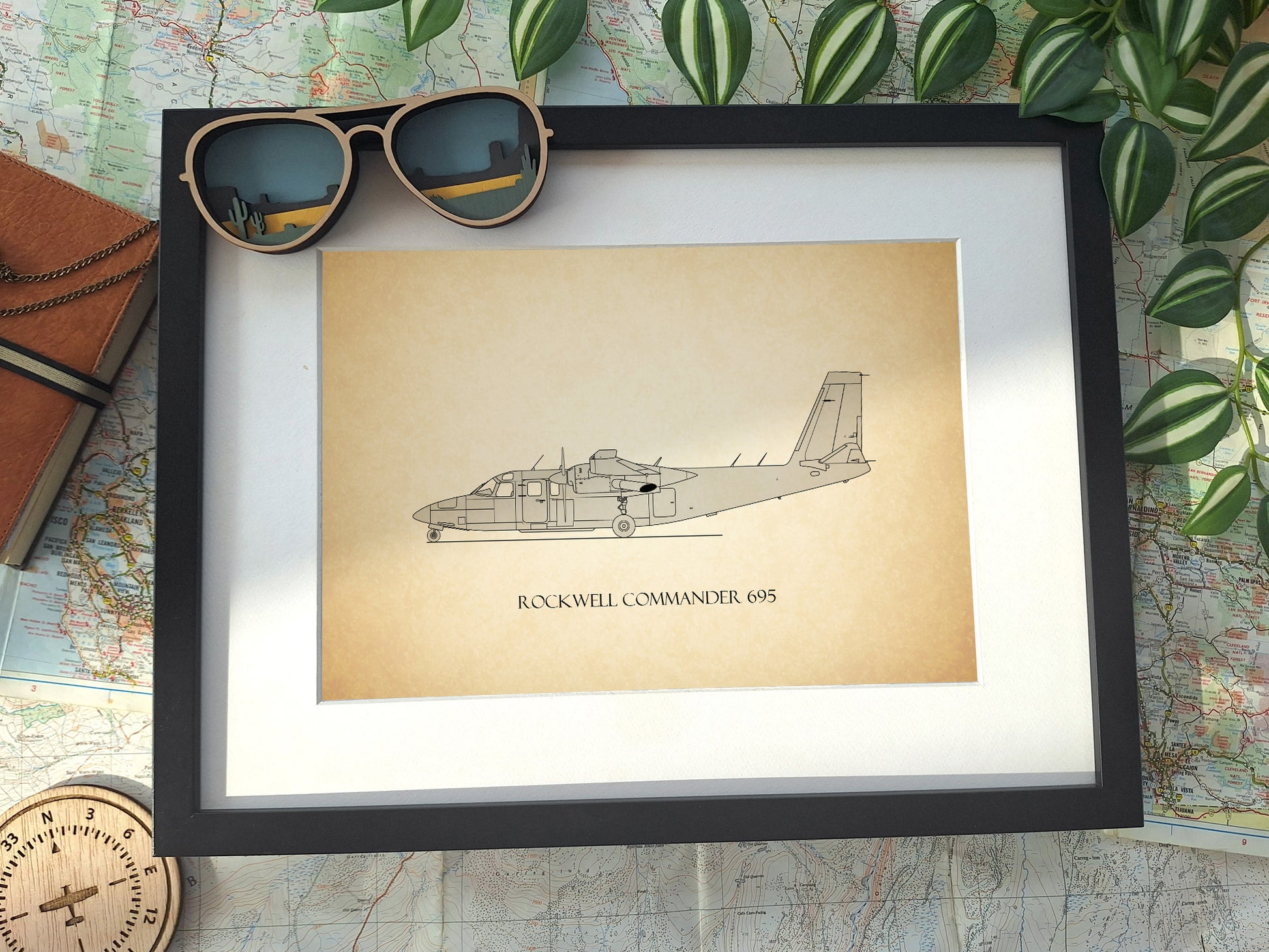 Rockwell Commander 695 blueprint art