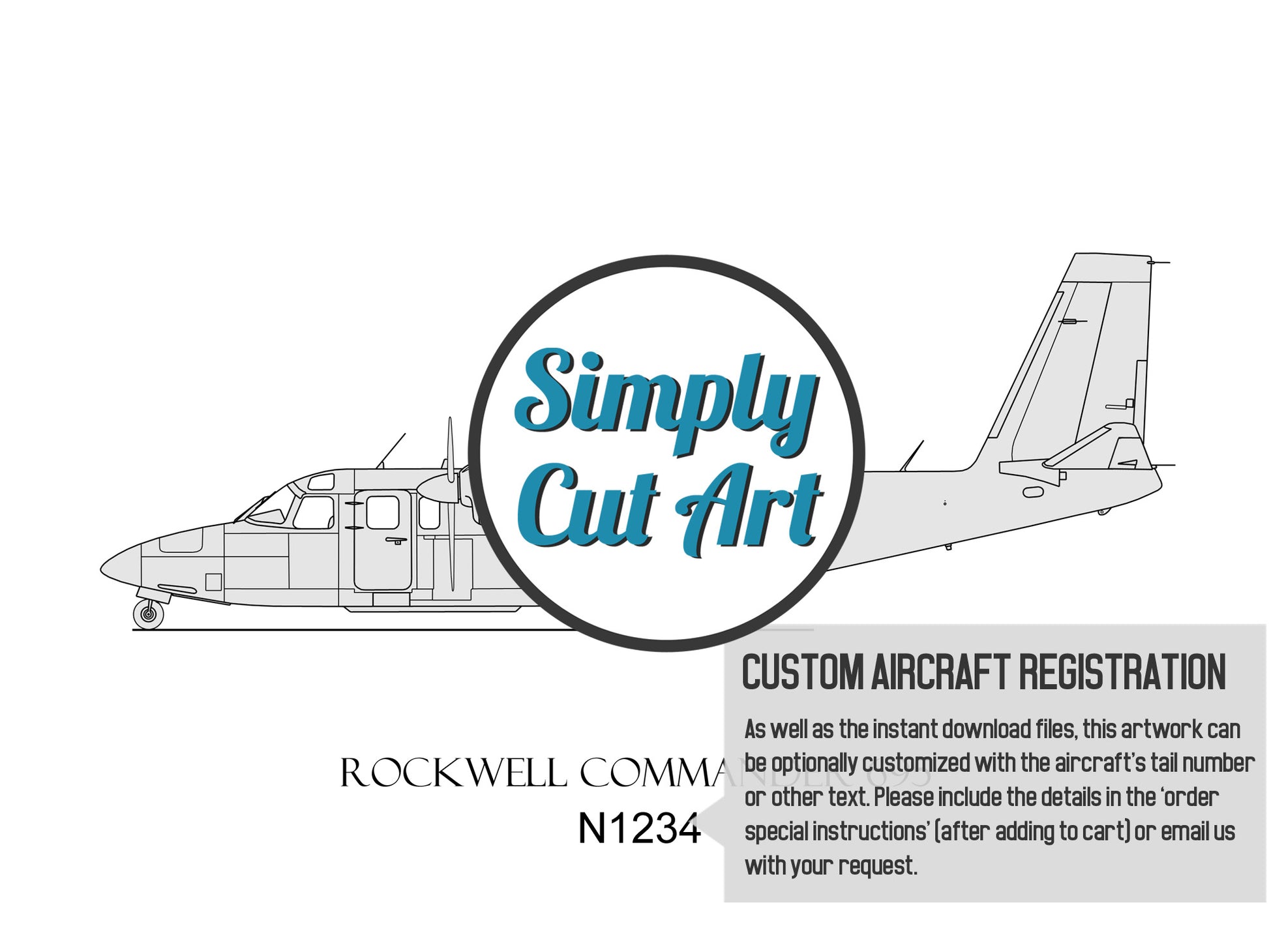 Rockwell Commander 695 custom aviation art