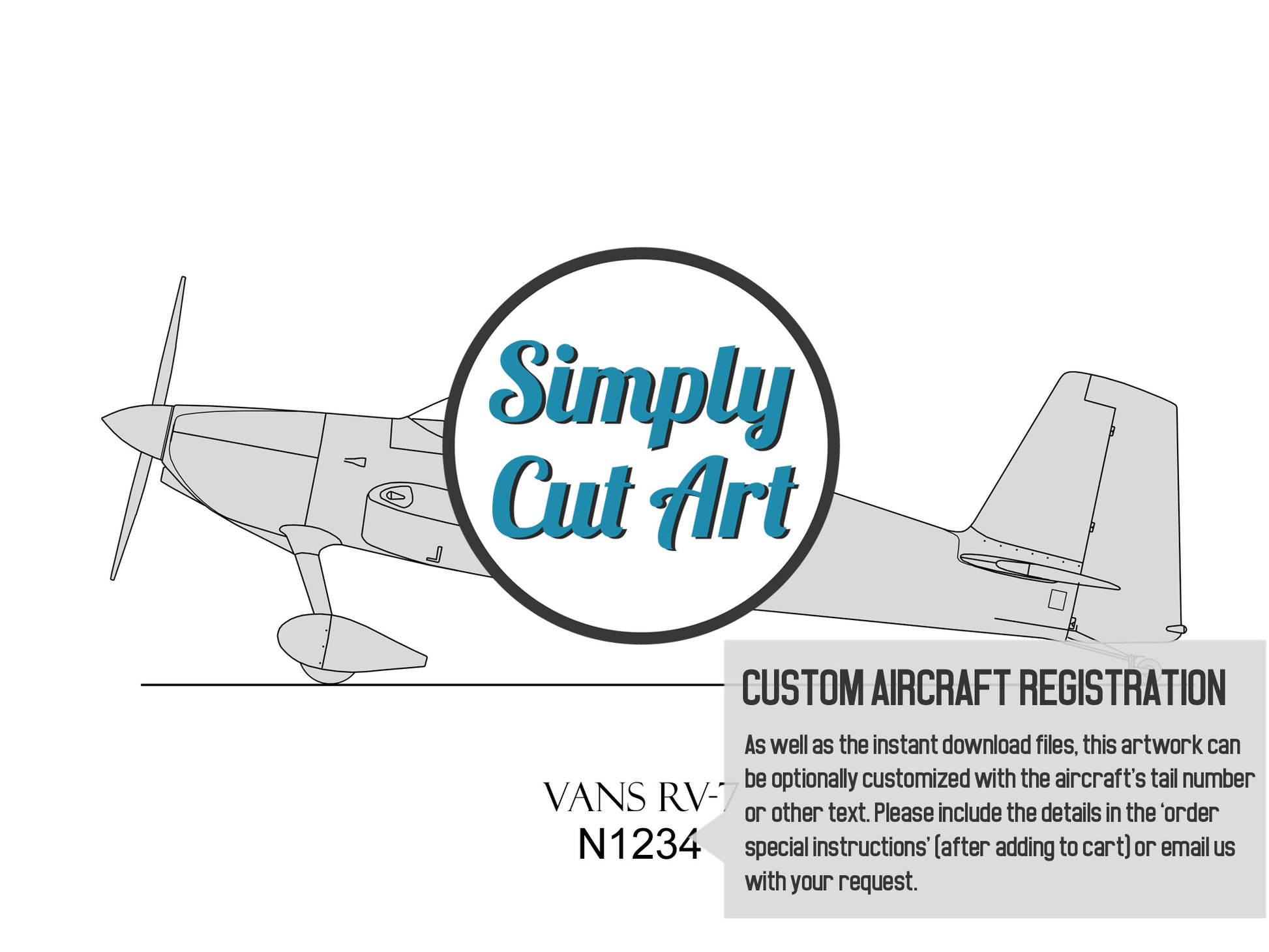 Vans RV-7 custom aviation gifts