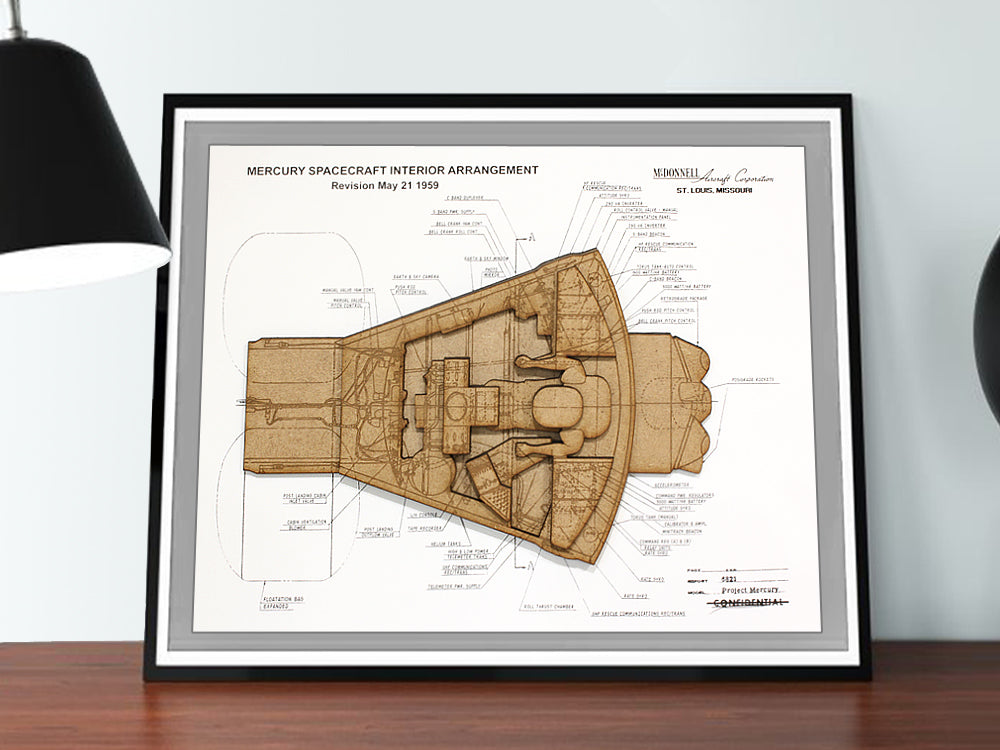 space art, Mercury capsule blueprint art