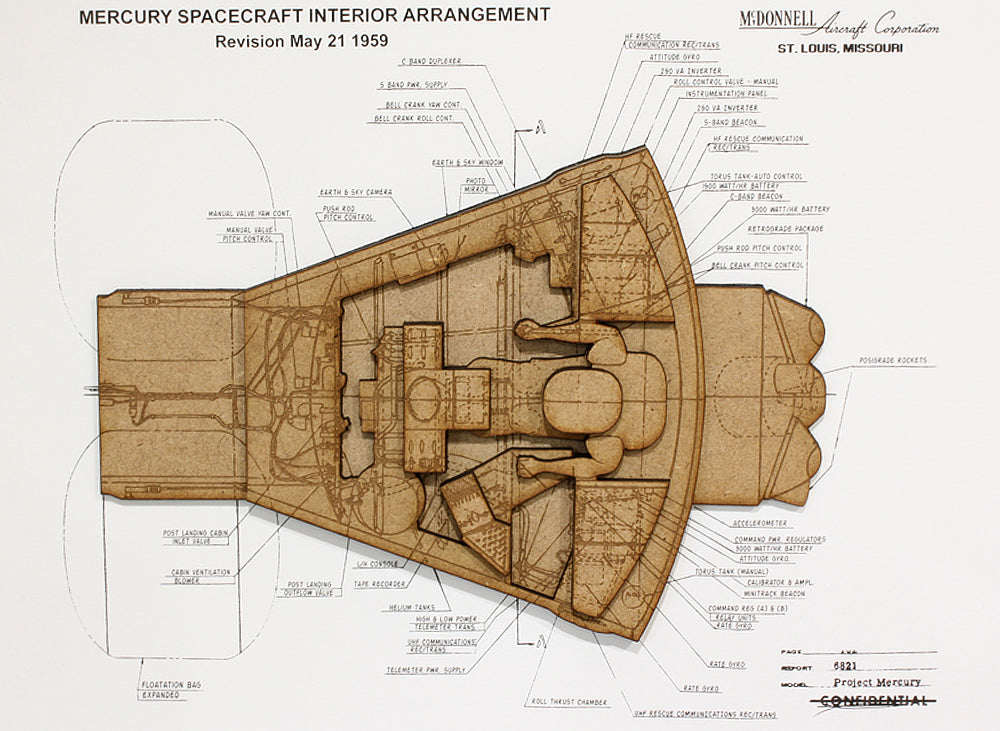 space art, Mercury capsule blueprint art