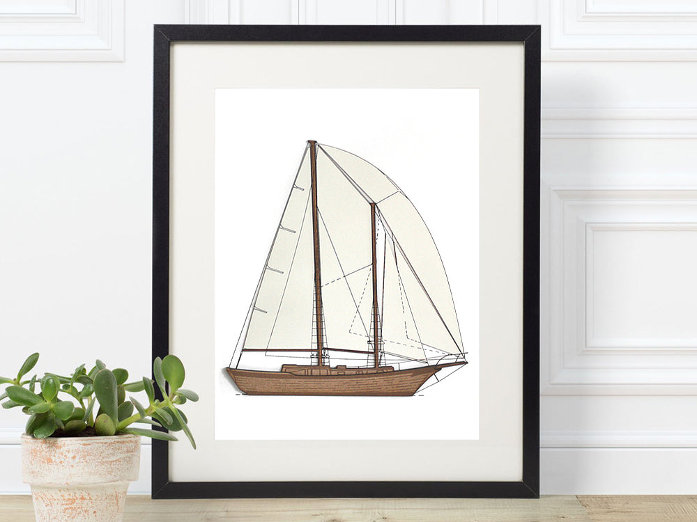 sailboat wall art, nautical art
