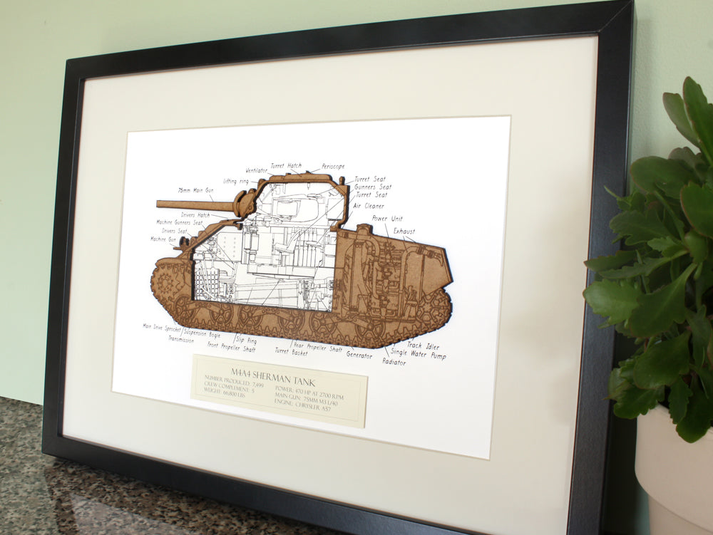 Sherman tank wall art